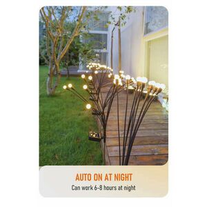 Napelemes kerti dekoráció, 10 led-es lámpa csokor, meleg fényű kép