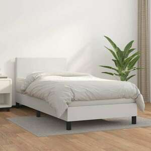 vidaXL fehér műbőr rugós ágy matraccal 80 x 200 cm kép