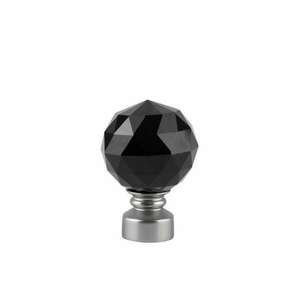 Egyszerű galéria csavart rúd Cristal noir 25/19, fém, ezüst - 400 cm kép