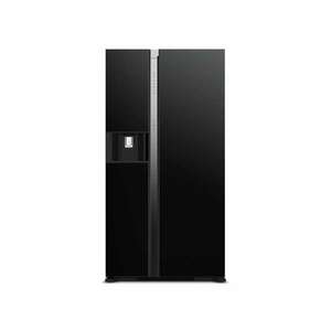 HITACHI Side-by-Side hűtőszekrény, 2 ajtós, 573l, fekete üveg kép