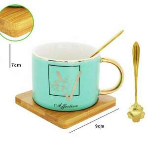 Pufo Reason csésze bambusztállal kávéhoz vagy teához, 180 ml, vil... kép
