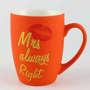 Matt Pufo Mrs Right kerámia bögre, kávéhoz vagy teához, 360 ml, n... kép