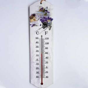 Fali hőmérő Pufo Magic of Lavender, beltéri használatra, 26 x 7 cm kép