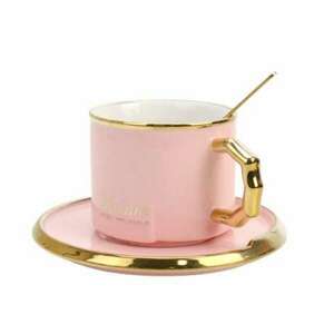 Pufo Luxury kerámia bögre és kanál kávéhoz vagy teához, 230 ml, r... kép