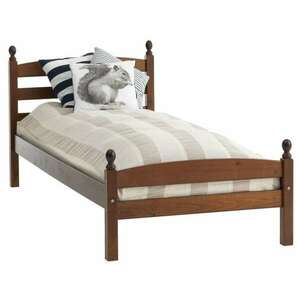 Bianca egyszemélyes fenyő ágy + ágyrács, matrac, 90x200 cm - Barna kép