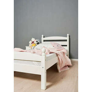 Bianca egyszemélyes fenyő ágy matraccal, 90x200 cm - Fehér kép