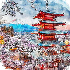 Kép 50x50 cm Chureito Pagoda – Fedkolor kép