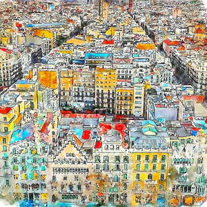 Kép 50x50 cm Barcelona – Fedkolor kép