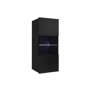 Konsimo Sp. z o.o. Sp. k. Faliszekrény LED világítással PAVO 117x45 cm fényes fekete kép