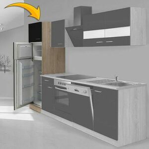 Hagen60 Beépíhető közepes hűtősszekrény Több színben! Sonoma - Fekete kép