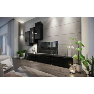 Salas E3 Magasfényű nappali szekrény elem Fekete kép