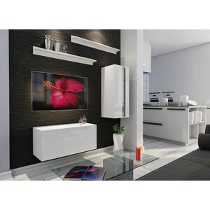 Salas 11 Magasfényű 4 modul Nappali fali bútorszett Fehér kép