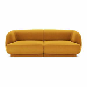 Mustársárga bársony kanapé 184 cm Miley – Micadoni Home kép