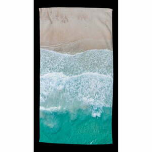 Bézs-türkiz strandtörölköző 100x180 cm – Good Morning kép