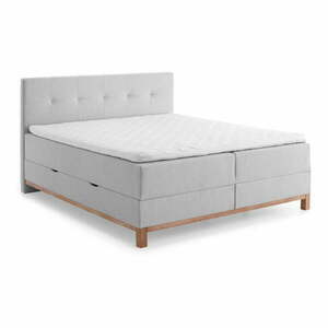 Világosszürke boxspring ágy tárolóhellyel 160x200 cm Catania - Meise Möbel kép