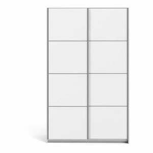 Verona fehér ruhásszekrény tolóajtókkal, 122 x 202 cm - Tvilum kép