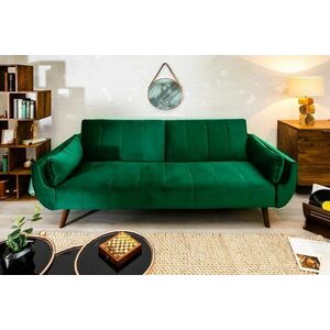 Nyitható kanapé Amiyah / 215 cm - zöld bársony kép