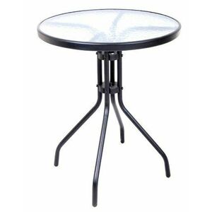 ROJAPLAST Kerti asztal fekete üveg kép