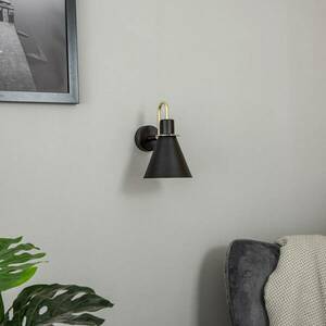 Bona fali lámpa, fekete-sárgaréz kép