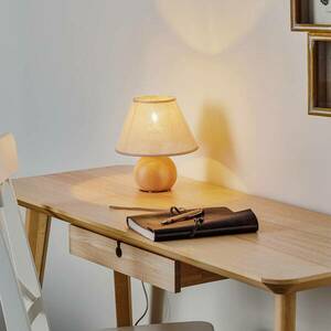 Envostar Gill asztali lámpa, natúr fa/búra bézs kép