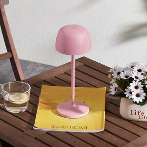 Lindby LED-es újratölthető asztali lámpa Arietty, rózsaszín kép