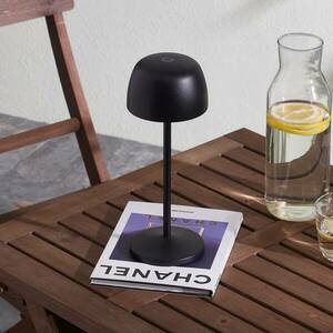 Lindby LED-es újratölthető asztali lámpa Arietty, fekete kép