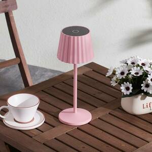 Lindby LED-es, újratölthető asztali lámpa Esali, rózsaszín kép