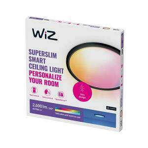 WiZ SuperSlim LED mennyezeti lámpa RGBW Ø42cm fekete kép