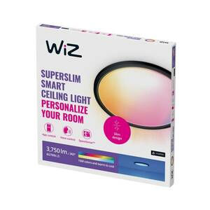WiZ SuperSlim LED mennyezeti lámpa RGBW Ø54cm fekete kép