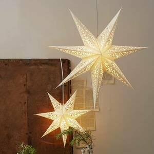 Csipkepapír csillag, világítás nélkül Ø 45 cm, fehér kép