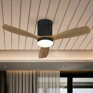 LED mennyezeti ventilátor Siroco Mini, fekete/dió kép