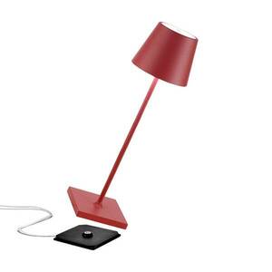 Zafferano Poldina akkus asztali lámpa IP65 piros kép