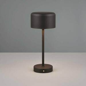 Jeff LED-es újratölthető asztali lámpa, matt fekete, magasság 30 cm, fém kép
