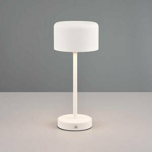Jeff LED-es újratölthető asztali lámpa, matt fehér, magasság 30 cm, fém kép