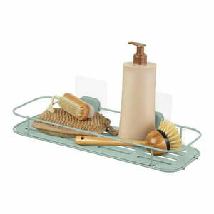 Mentazöld öntapadós fém fürdőszobai polc Grena – Compactor kép