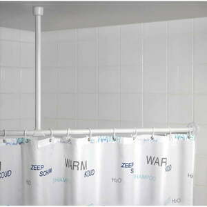 Fehér mennyezeti zuhanyfüggöny rúd, 57 cm - Wenko kép