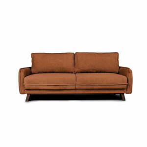 Narancssárga kordbársony kinyitható kanapé 218 cm Tori – Bonami Selection kép