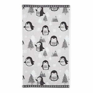 Világosszürke pamut törölköző 50x85 cm Cosy Penguin – Catherine Lansfield kép