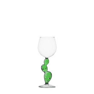 Borospohár zöld kaktusszal kép