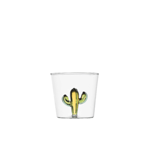 Pohár borostyánzöld kaktusszal 350 ml kép