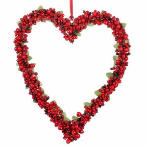 üggő dekoráció Szív bogyókkal, 21 x 25 x 2 cm kép