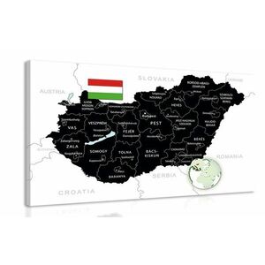 Kép stílusos fekete Magyarország térkép kép