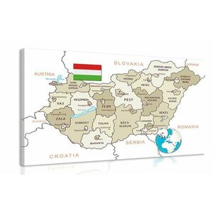 Kép izléses bézs színű Magyarország térképe kép