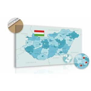 Parafa kép elegáns kék Magyarország térkép kép