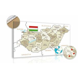 Parafa kép izléses bézs színű Magyarország térképe kép