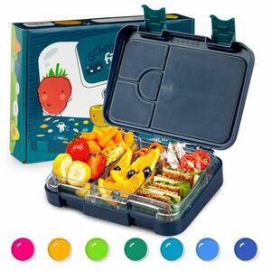 Klarstein junior Lunchbox, 6 rekesz, 21, 3 x 15 x 4, 5 cm (Sz x Ma x Mé), BPA-mentes kép