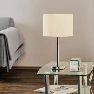 Maarit asztali lámpa textilbúrával, fehér/króm kép