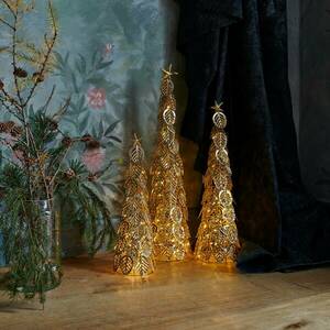 LED dekorációs fa Kirstine, arany, magasság 63, 5 cm kép