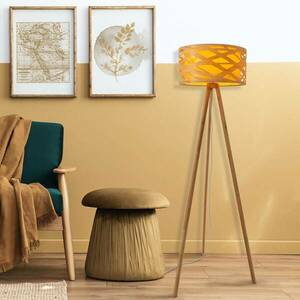 Állólámpa Finja háromlábú állvánnyal bambuszból kép