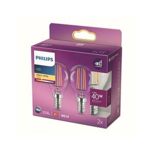 Philips LED lámpa E14 4, 3W P45 izzószál 2700K 2db kép